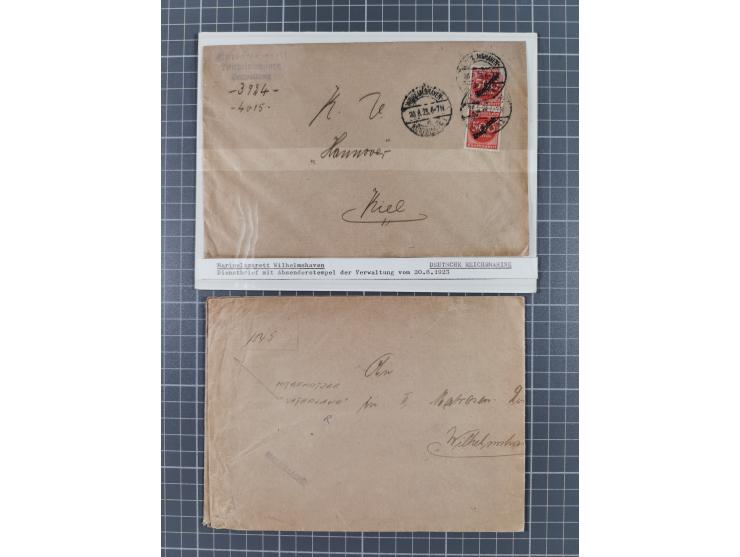 1900/41, ca. &nbsp;80 Briefe und Karten mit Schwerpunkt I. Weltkrieg, dabei u.a. frankierte Postkarte 1918 mit rotem Stempel 