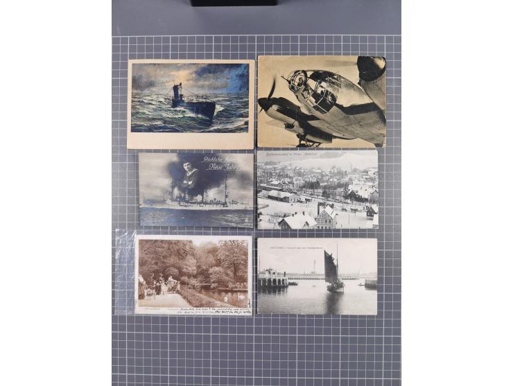 1900/41, ca. &nbsp;80 Briefe und Karten mit Schwerpunkt I. Weltkrieg, dabei u.a. frankierte Postkarte 1918 mit rotem Stempel 