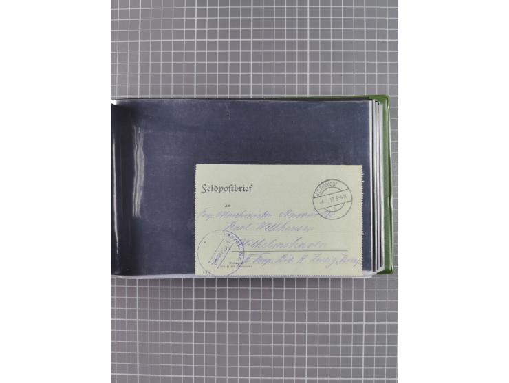 1900/41, ca. &nbsp;80 Briefe und Karten mit Schwerpunkt I. Weltkrieg, dabei u.a. frankierte Postkarte 1918 mit rotem Stempel 