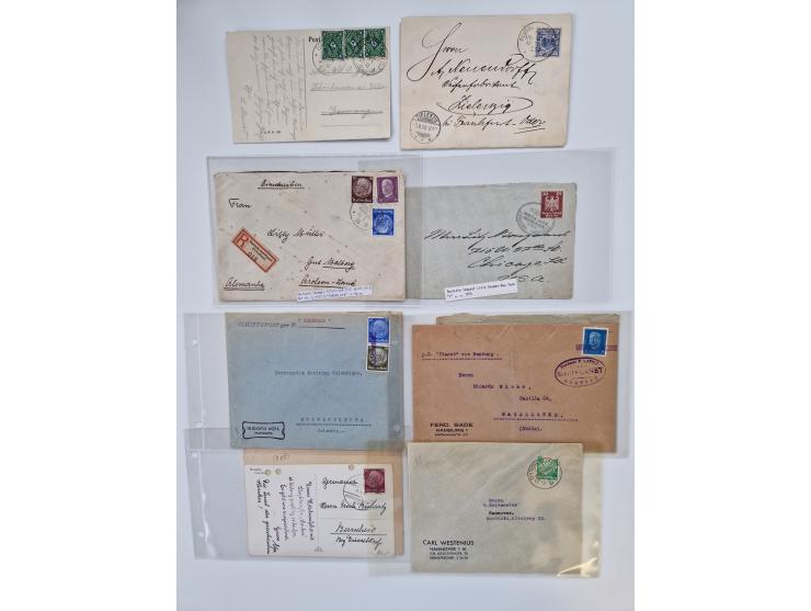 1893/1945 (ca.), interessanter Bestand mit ca. 100 Briefen, Karten und GSK mit Schwerpunkt bis in die 1930er-Jahre. Dabei u.a