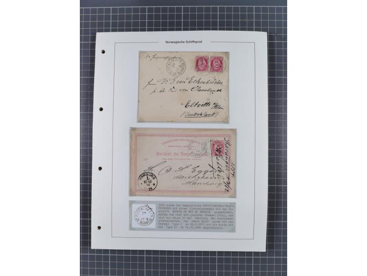 NORWEGEN: 1838/1980 (ca.), umfangreiche Sammlung “Norwegische Schiffspost” mit ca. fast 700 Briefen, Karten und GSK bis ca. 1