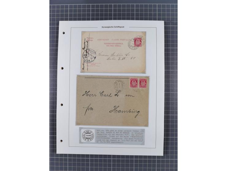 NORWEGEN: 1838/1980 (ca.), umfangreiche Sammlung “Norwegische Schiffspost” mit ca. fast 700 Briefen, Karten und GSK bis ca. 1