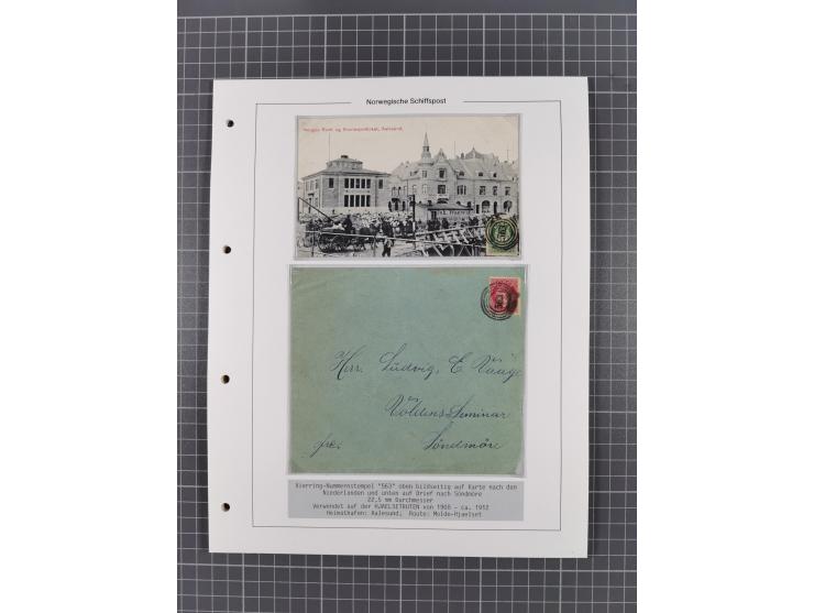 NORWEGEN: 1838/1980 (ca.), umfangreiche Sammlung “Norwegische Schiffspost” mit ca. fast 700 Briefen, Karten und GSK bis ca. 1