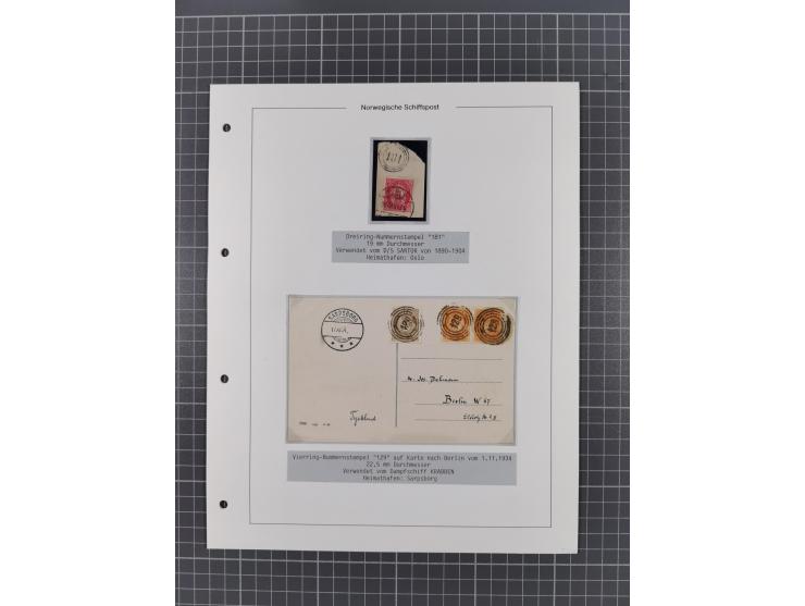 NORWEGEN: 1838/1980 (ca.), umfangreiche Sammlung “Norwegische Schiffspost” mit ca. fast 700 Briefen, Karten und GSK bis ca. 1