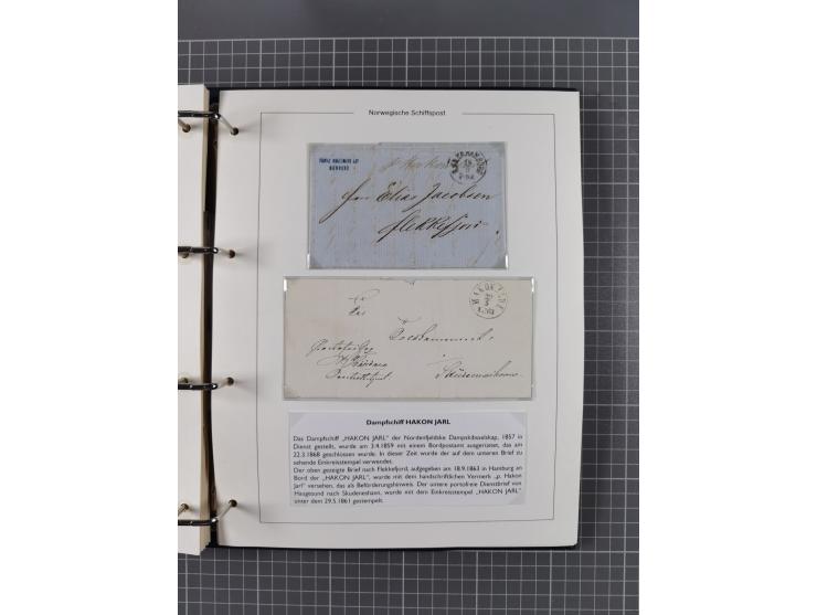 NORWEGEN: 1838/1980 (ca.), umfangreiche Sammlung “Norwegische Schiffspost” mit ca. fast 700 Briefen, Karten und GSK bis ca. 1