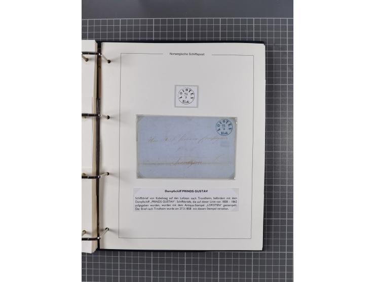 NORWEGEN: 1838/1980 (ca.), umfangreiche Sammlung “Norwegische Schiffspost” mit ca. fast 700 Briefen, Karten und GSK bis ca. 1