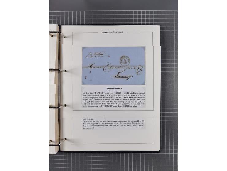 NORWEGEN: 1838/1980 (ca.), umfangreiche Sammlung “Norwegische Schiffspost” mit ca. fast 700 Briefen, Karten und GSK bis ca. 1