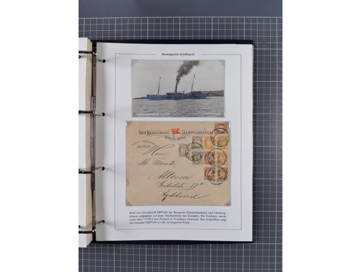 NORWEGEN: 1838/1980 (ca.), umfangreiche Sammlung “Norwegische Schiffspost” mit ca. fast 700 Briefen, Karten und GSK bis ca. 1