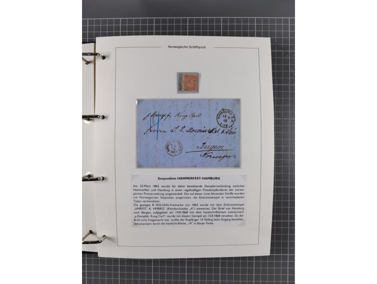 NORWEGEN: 1838/1980 (ca.), umfangreiche Sammlung “Norwegische Schiffspost” mit ca. fast 700 Briefen, Karten und GSK bis ca. 1