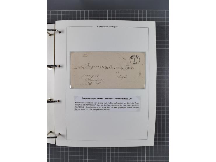 NORWEGEN: 1838/1980 (ca.), umfangreiche Sammlung “Norwegische Schiffspost” mit ca. fast 700 Briefen, Karten und GSK bis ca. 1