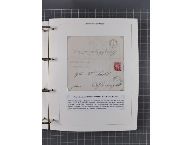NORWEGEN: 1838/1980 (ca.), umfangreiche Sammlung “Norwegische Schiffspost” mit ca. fast 700 Briefen, Karten und GSK bis ca. 1