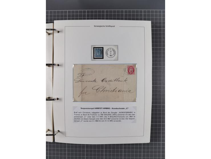 NORWEGEN: 1838/1980 (ca.), umfangreiche Sammlung “Norwegische Schiffspost” mit ca. fast 700 Briefen, Karten und GSK bis ca. 1
