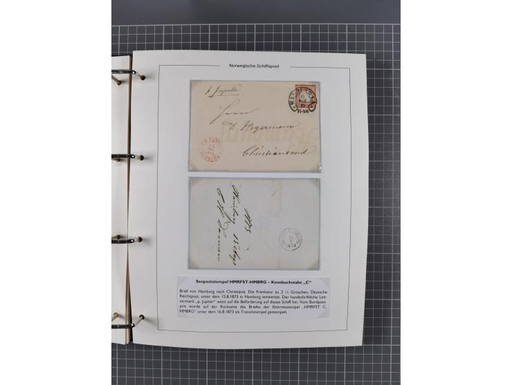 NORWEGEN: 1838/1980 (ca.), umfangreiche Sammlung “Norwegische Schiffspost” mit ca. fast 700 Briefen, Karten und GSK bis ca. 1