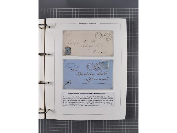 NORWEGEN: 1838/1980 (ca.), umfangreiche Sammlung “Norwegische Schiffspost” mit ca. fast 700 Briefen, Karten und GSK bis ca. 1