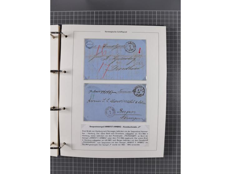 NORWEGEN: 1838/1980 (ca.), umfangreiche Sammlung “Norwegische Schiffspost” mit ca. fast 700 Briefen, Karten und GSK bis ca. 1