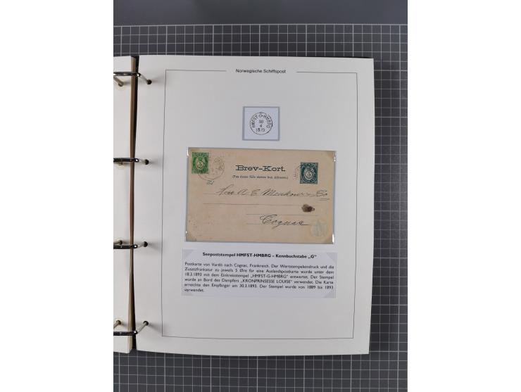 NORWEGEN: 1838/1980 (ca.), umfangreiche Sammlung “Norwegische Schiffspost” mit ca. fast 700 Briefen, Karten und GSK bis ca. 1