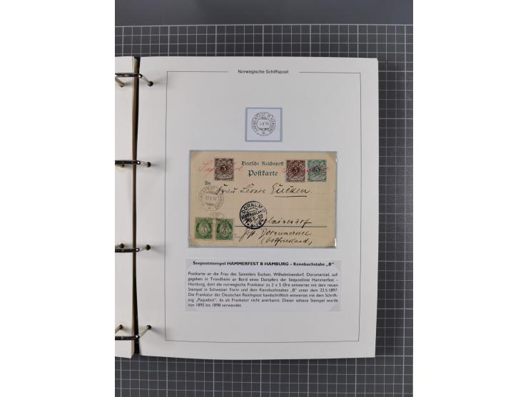 NORWEGEN: 1838/1980 (ca.), umfangreiche Sammlung “Norwegische Schiffspost” mit ca. fast 700 Briefen, Karten und GSK bis ca. 1