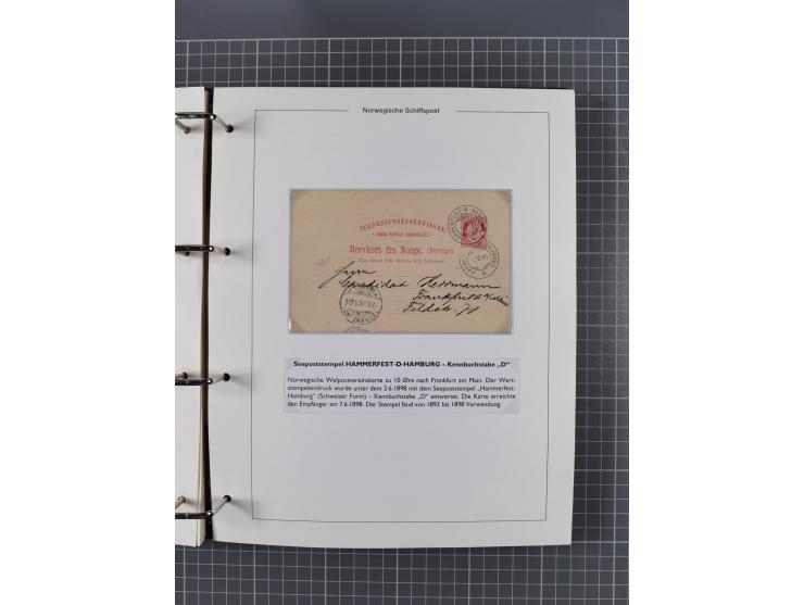 NORWEGEN: 1838/1980 (ca.), umfangreiche Sammlung “Norwegische Schiffspost” mit ca. fast 700 Briefen, Karten und GSK bis ca. 1