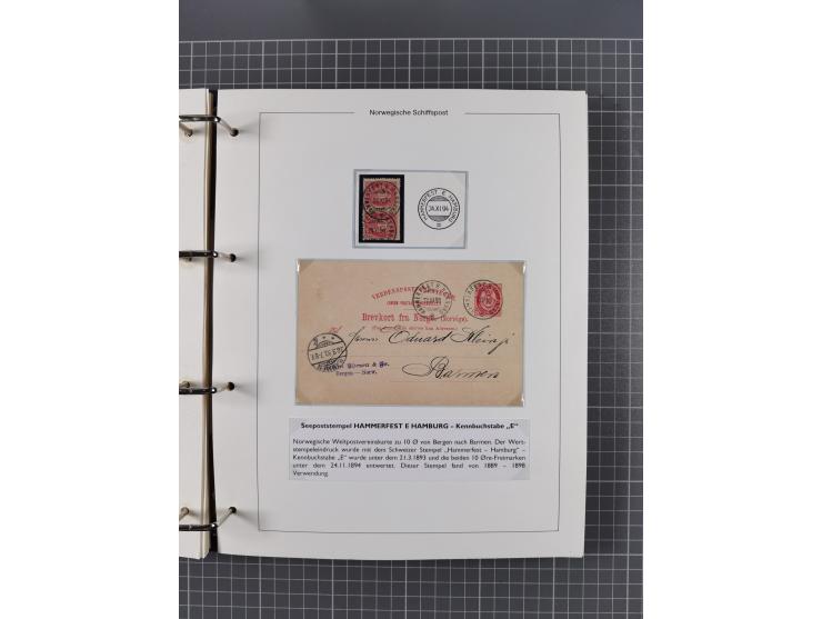 NORWEGEN: 1838/1980 (ca.), umfangreiche Sammlung “Norwegische Schiffspost” mit ca. fast 700 Briefen, Karten und GSK bis ca. 1