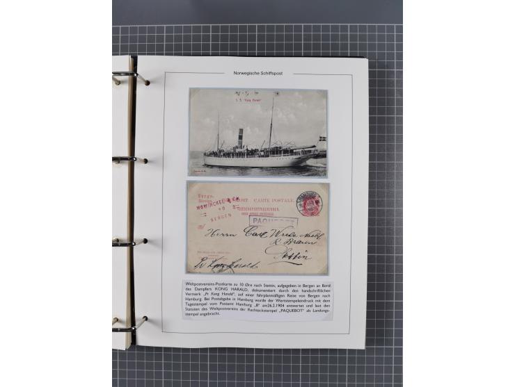 NORWEGEN: 1838/1980 (ca.), umfangreiche Sammlung “Norwegische Schiffspost” mit ca. fast 700 Briefen, Karten und GSK bis ca. 1