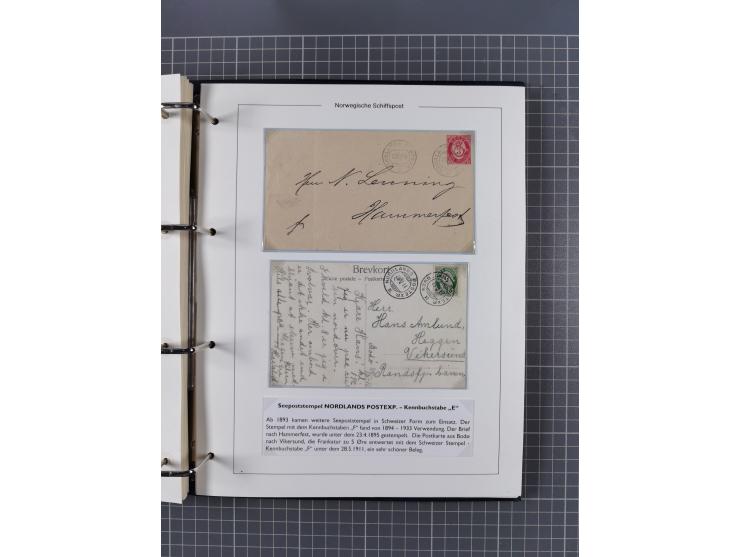 NORWEGEN: 1838/1980 (ca.), umfangreiche Sammlung “Norwegische Schiffspost” mit ca. fast 700 Briefen, Karten und GSK bis ca. 1