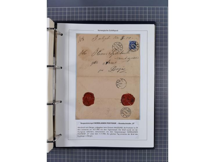 NORWEGEN: 1838/1980 (ca.), umfangreiche Sammlung “Norwegische Schiffspost” mit ca. fast 700 Briefen, Karten und GSK bis ca. 1