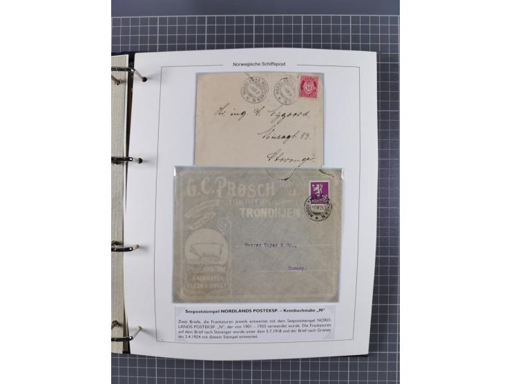 NORWEGEN: 1838/1980 (ca.), umfangreiche Sammlung “Norwegische Schiffspost” mit ca. fast 700 Briefen, Karten und GSK bis ca. 1