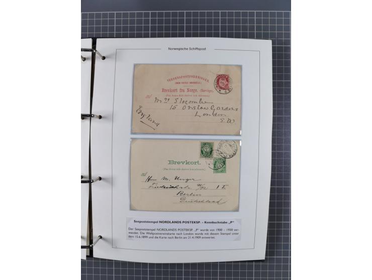 NORWEGEN: 1838/1980 (ca.), umfangreiche Sammlung “Norwegische Schiffspost” mit ca. fast 700 Briefen, Karten und GSK bis ca. 1