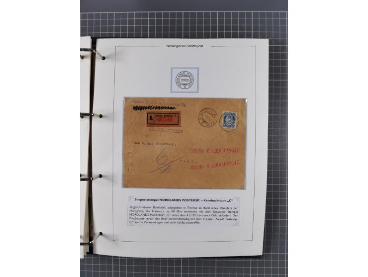 NORWEGEN: 1838/1980 (ca.), umfangreiche Sammlung “Norwegische Schiffspost” mit ca. fast 700 Briefen, Karten und GSK bis ca. 1