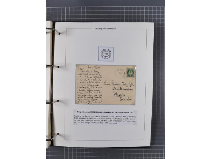 NORWEGEN: 1838/1980 (ca.), umfangreiche Sammlung “Norwegische Schiffspost” mit ca. fast 700 Briefen, Karten und GSK bis ca. 1