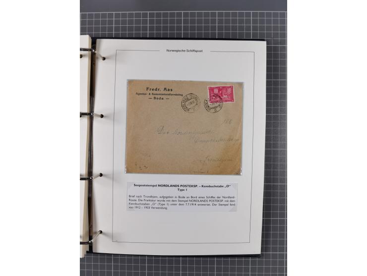 NORWEGEN: 1838/1980 (ca.), umfangreiche Sammlung “Norwegische Schiffspost” mit ca. fast 700 Briefen, Karten und GSK bis ca. 1