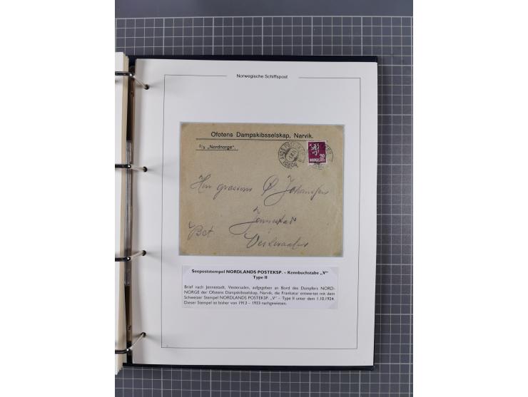 NORWEGEN: 1838/1980 (ca.), umfangreiche Sammlung “Norwegische Schiffspost” mit ca. fast 700 Briefen, Karten und GSK bis ca. 1