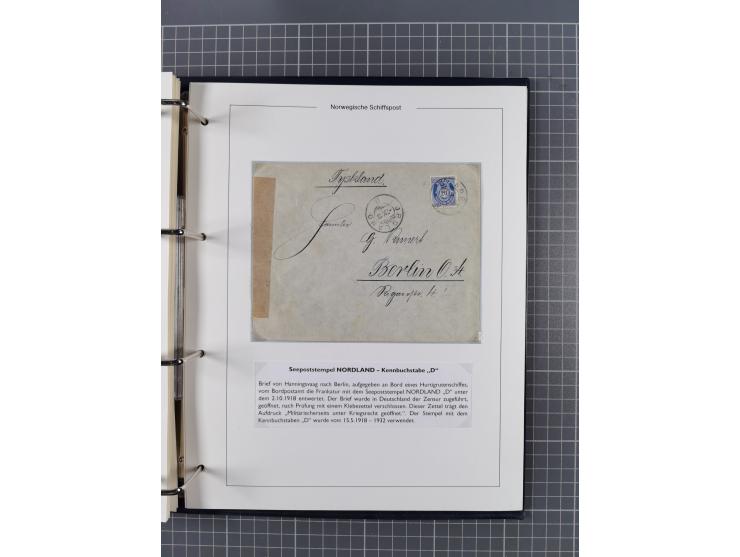 NORWEGEN: 1838/1980 (ca.), umfangreiche Sammlung “Norwegische Schiffspost” mit ca. fast 700 Briefen, Karten und GSK bis ca. 1