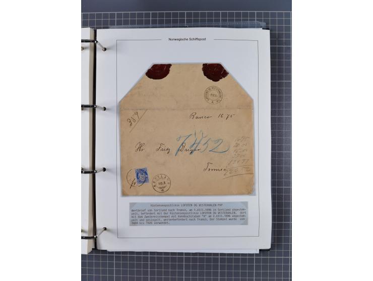 NORWEGEN: 1838/1980 (ca.), umfangreiche Sammlung “Norwegische Schiffspost” mit ca. fast 700 Briefen, Karten und GSK bis ca. 1