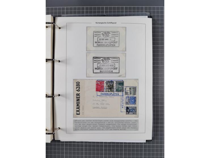 NORWEGEN: 1838/1980 (ca.), umfangreiche Sammlung “Norwegische Schiffspost” mit ca. fast 700 Briefen, Karten und GSK bis ca. 1