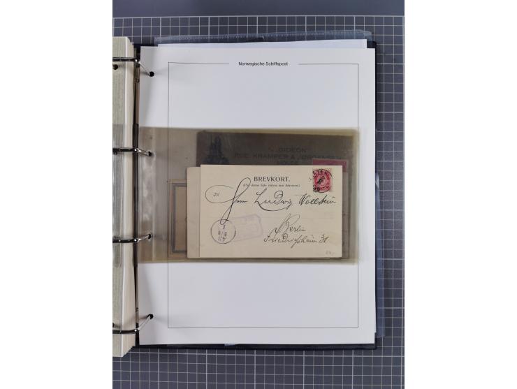 NORWEGEN: 1838/1980 (ca.), umfangreiche Sammlung “Norwegische Schiffspost” mit ca. fast 700 Briefen, Karten und GSK bis ca. 1