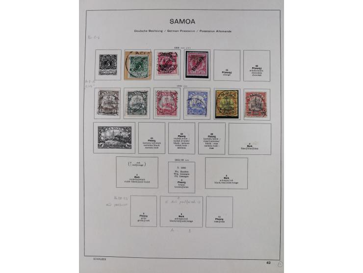 1890/14, Deutsch-Ostafrika bis Togo, meist gestempelte Teilsammlung ab Aufdruckausgaben, dabei G.R.I. Aufdruck Samoa Mi.1PFII