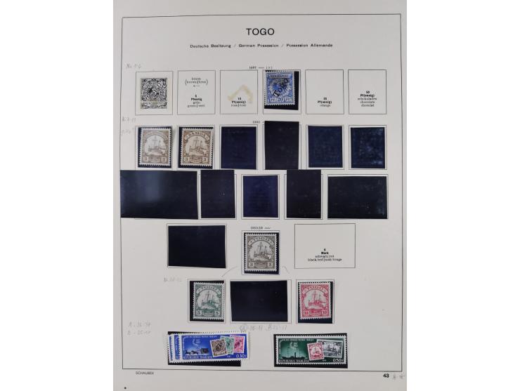 1890/14, Deutsch-Ostafrika bis Togo, meist gestempelte Teilsammlung ab Aufdruckausgaben, dabei G.R.I. Aufdruck Samoa Mi.1PFII