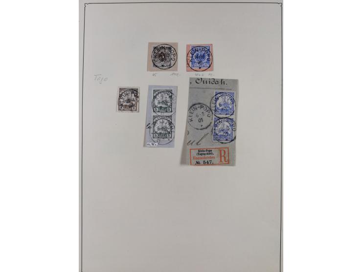 1890/14, Deutsch-Ostafrika bis Togo, meist gestempelte Teilsammlung ab Aufdruckausgaben, dabei G.R.I. Aufdruck Samoa Mi.1PFII