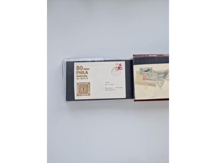 1872/1970 (ca.), über 1400 Briefe, Karten und GSK mit Schwerpunkt vor 1950, dabei viel Feldpost I. und II. WK, viele R-Briefe