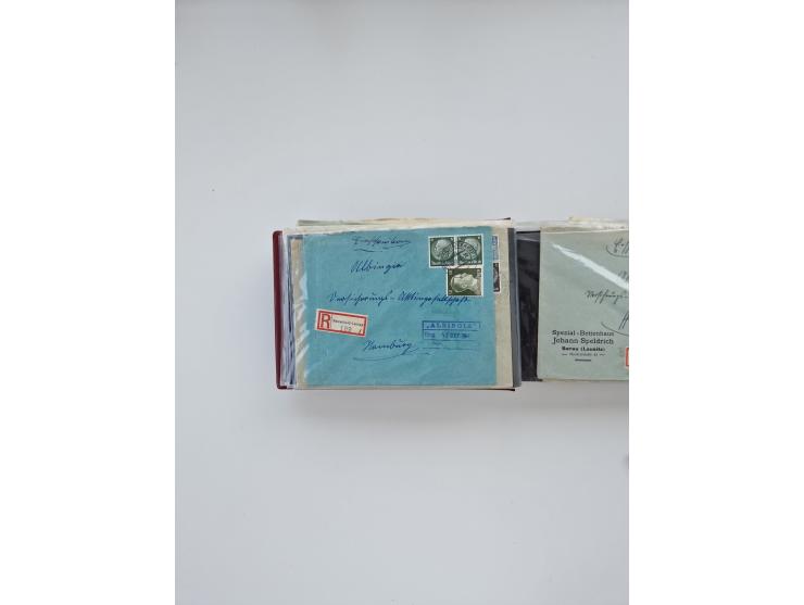 1872/1970 (ca.), über 1400 Briefe, Karten und GSK mit Schwerpunkt vor 1950, dabei viel Feldpost I. und II. WK, viele R-Briefe