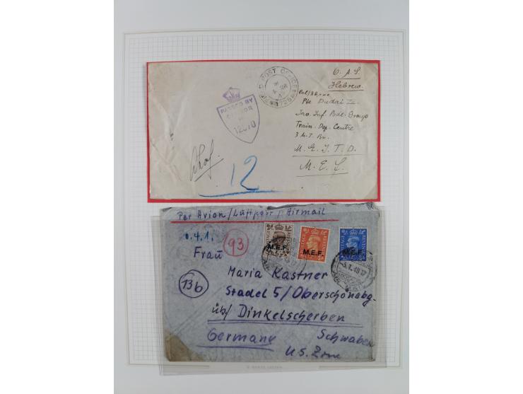 1918/62, Collection on 17 album leaves including British field post Natal South Africa, Palestine censorship reg. 1918 to Egy