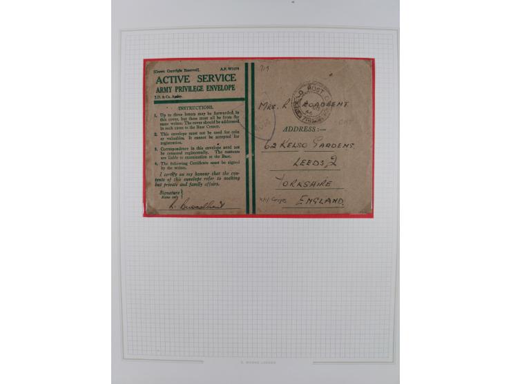 1918/62, Collection on 17 album leaves including British field post Natal South Africa, Palestine censorship reg. 1918 to Egy