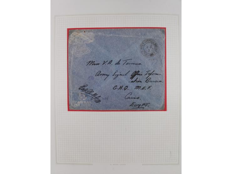 1918/62, Collection on 17 album leaves including British field post Natal South Africa, Palestine censorship reg. 1918 to Egy