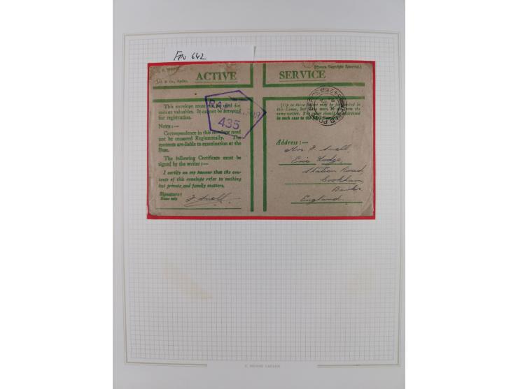 1918/62, Collection on 17 album leaves including British field post Natal South Africa, Palestine censorship reg. 1918 to Egy