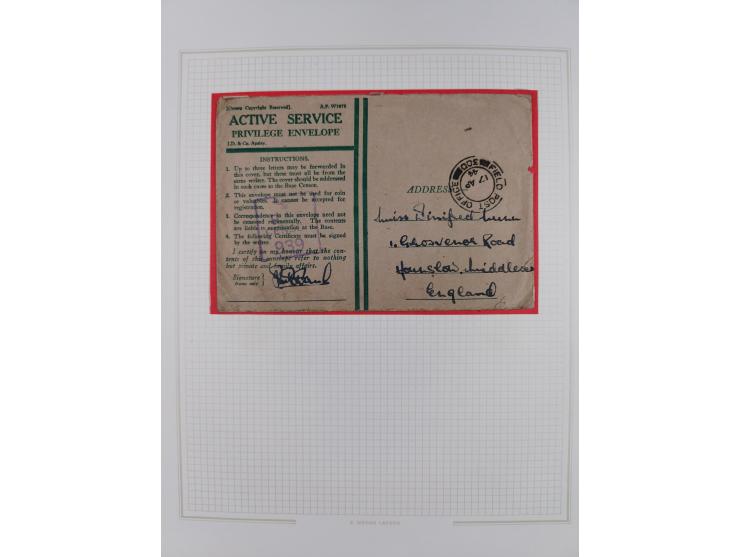 1918/62, Collection on 17 album leaves including British field post Natal South Africa, Palestine censorship reg. 1918 to Egy