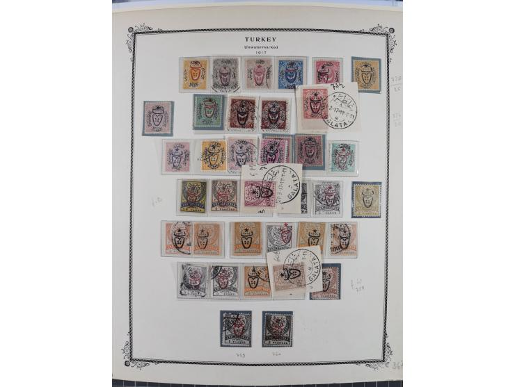 1917, OX-HEAD (PTT) Issues specialized collection on 24 selfmade album pages including a mainly used set, many high values 25