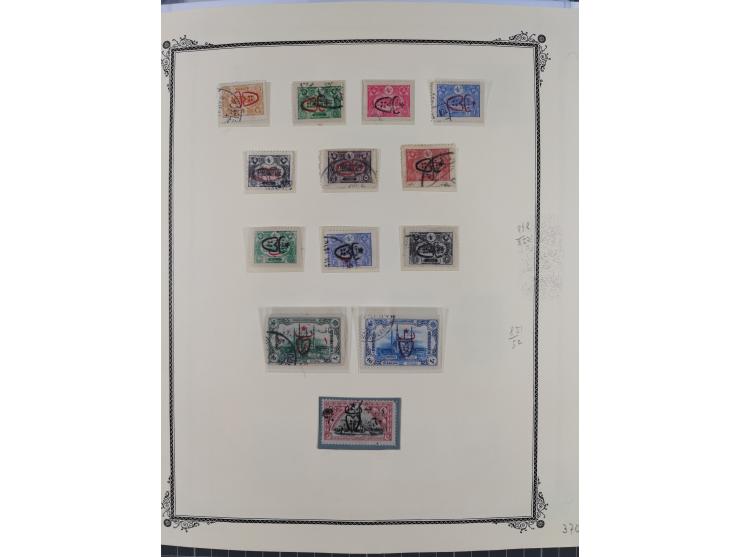 1917, OX-HEAD (PTT) Issues specialized collection on 24 selfmade album pages including a mainly used set, many high values 25