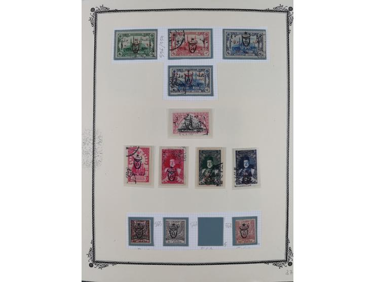 1917, OX-HEAD (PTT) Issues specialized collection on 24 selfmade album pages including a mainly used set, many high values 25