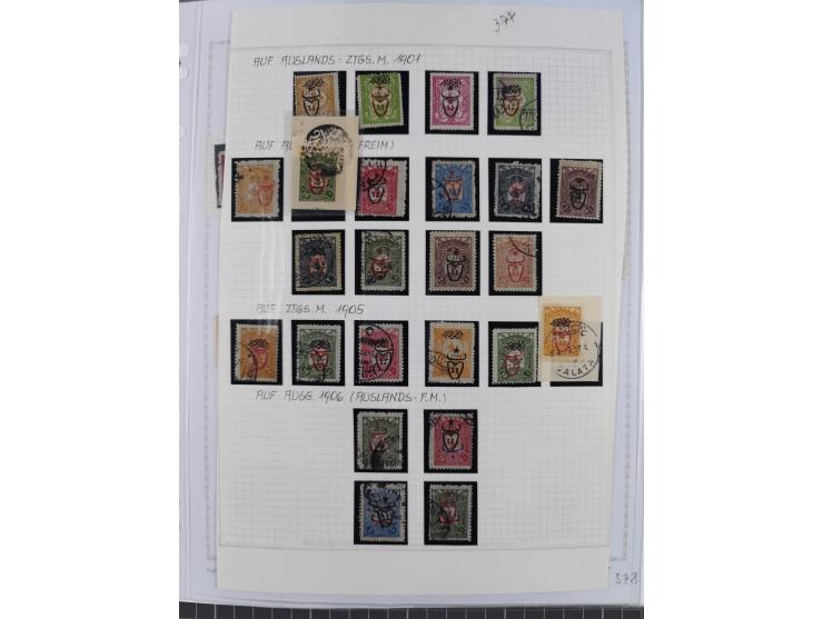 1917, OX-HEAD (PTT) Issues specialized collection on 24 selfmade album pages including a mainly used set, many high values 25